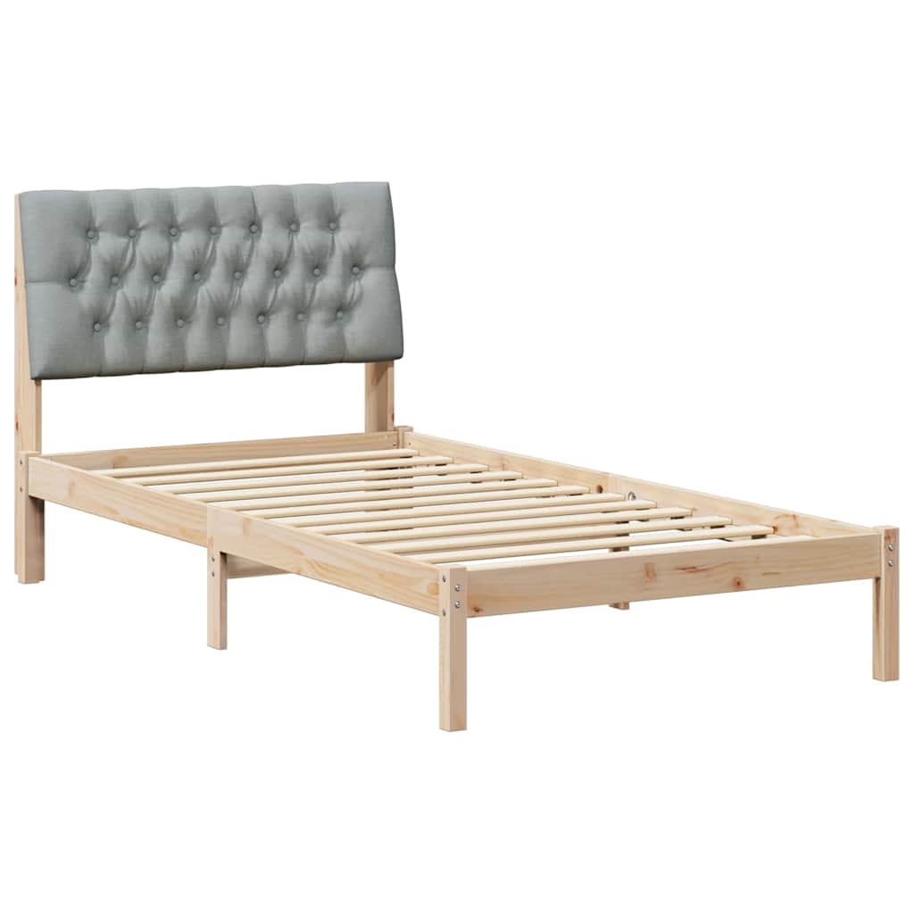 Letto con Testiera Rivestita con testiera Marrone 100 x 200 cm