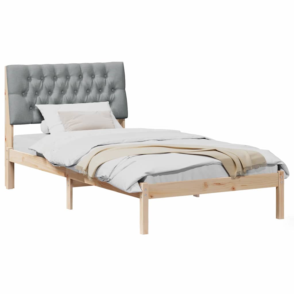 Letto con Testiera Rivestita con testiera Marrone 100 x 200 cm