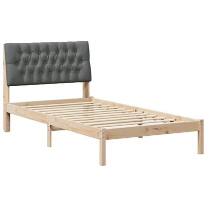 Letto con Testiera Rivestita con testiera Marrone 100 x 200 cm