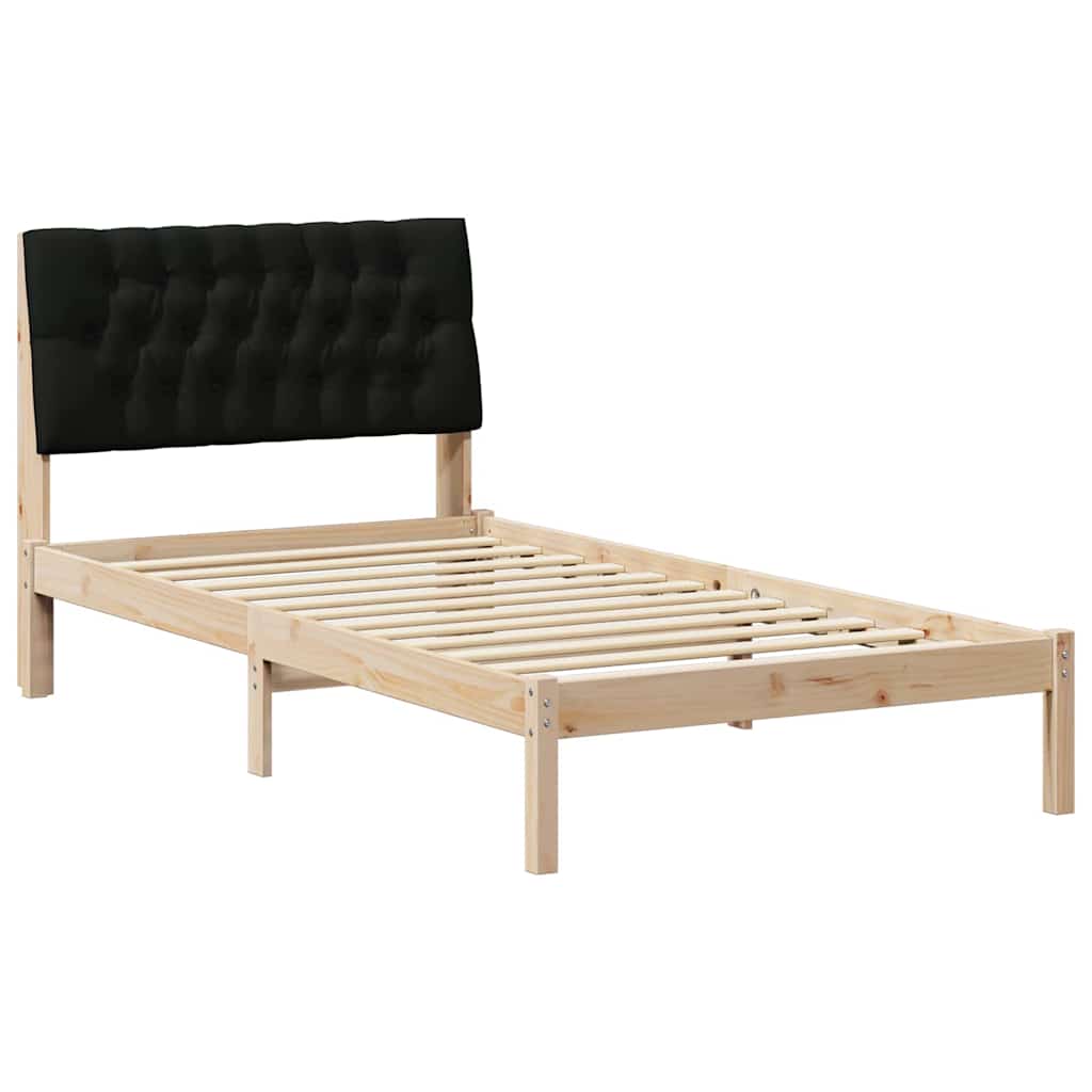 Letto con Testiera Rivestita con testiera Marrone 100 x 200 cm