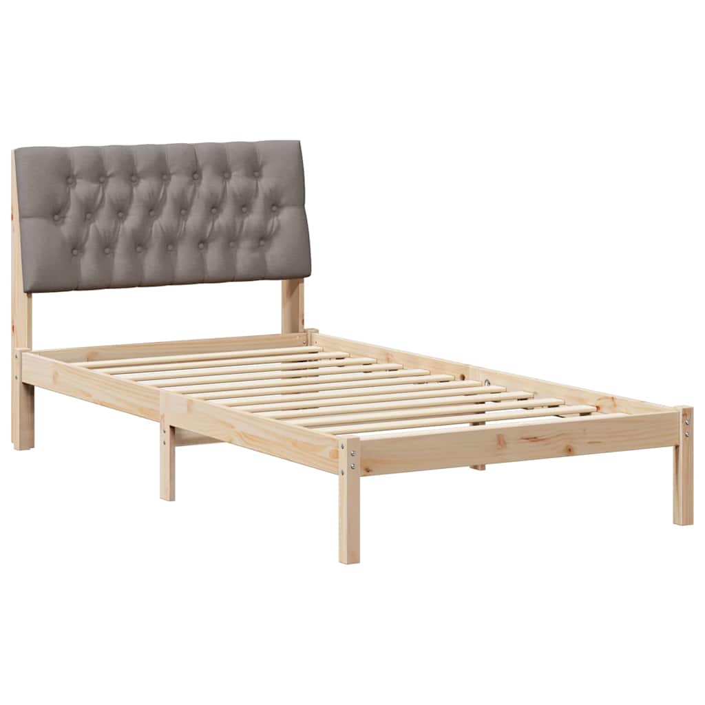 Letto con Testiera Rivestita con testiera Marrone 100 x 200 cm