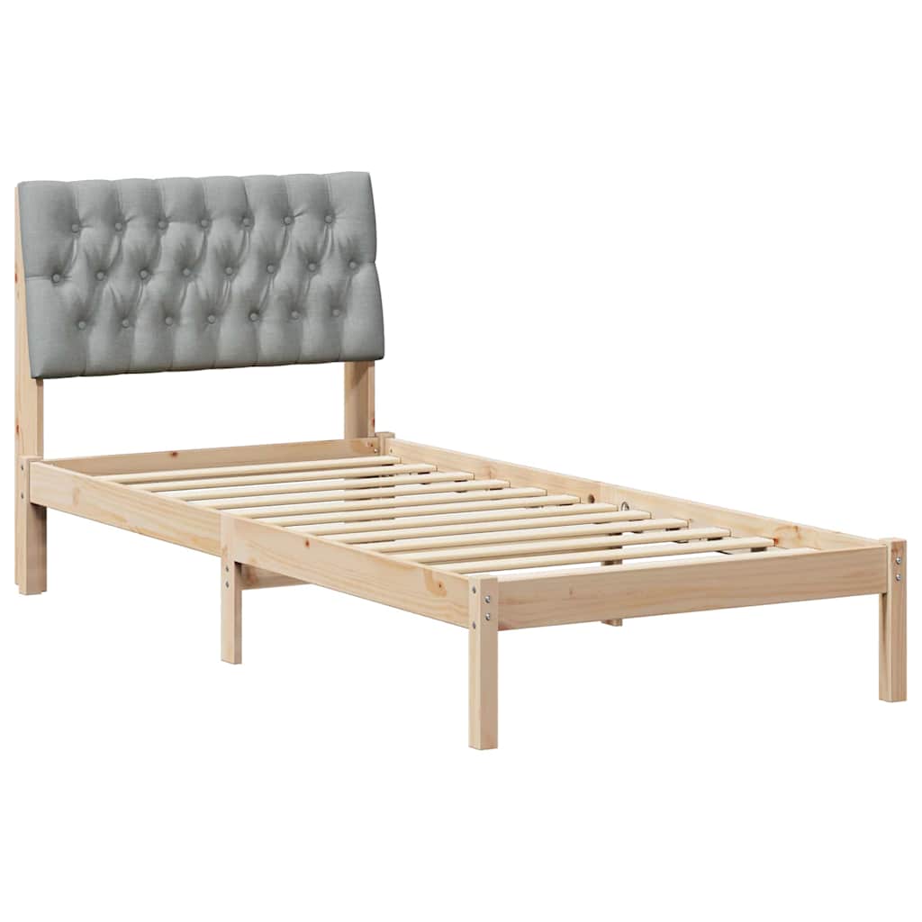 Letto con Testiera Rivestita con testiera Marrone 90 x 200 cm