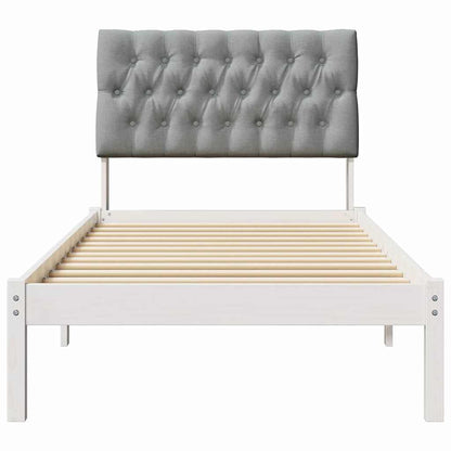 Letto con Testiera Rivestita con testiera Bianco 90 x 200 cm