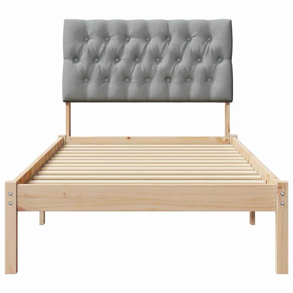 Letto con Testiera Rivestita con testiera Marrone 80 x 200 cm