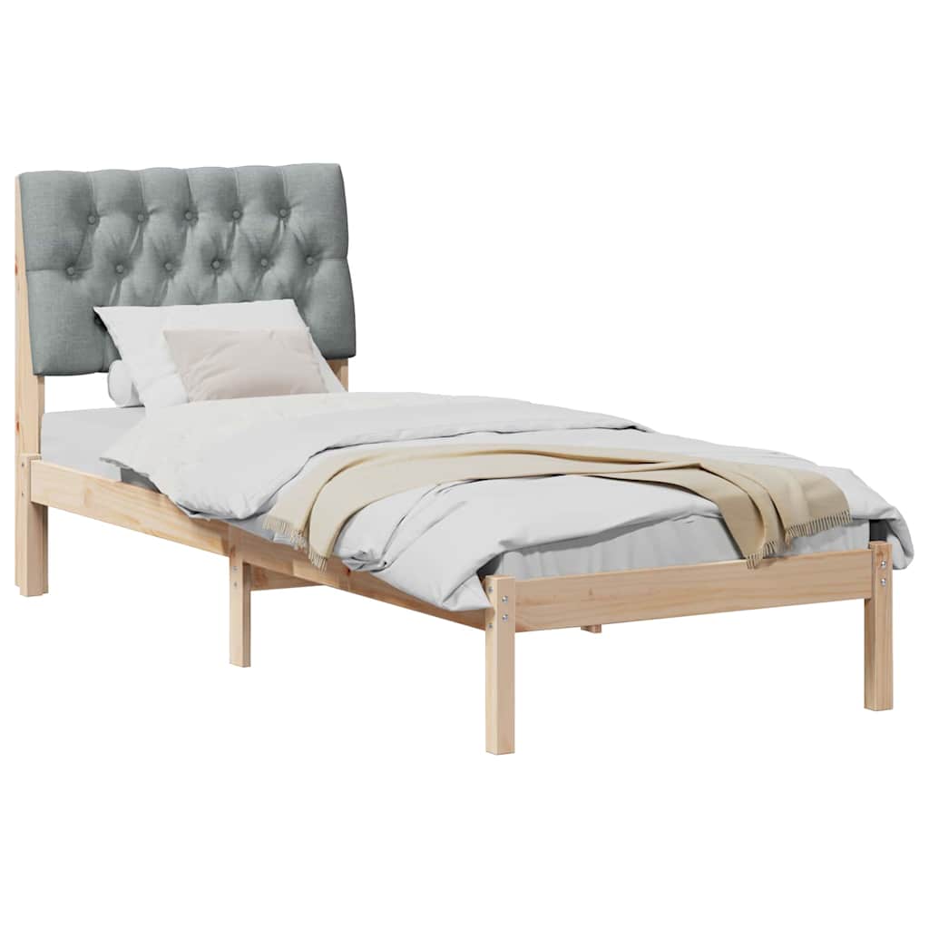 Letto con Testiera Rivestita con testiera Marrone 80 x 200 cm