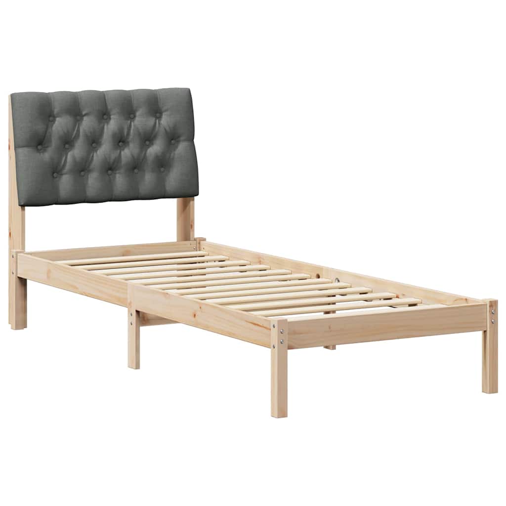 Letto con Testiera Rivestita con testiera Marrone 80 x 200 cm