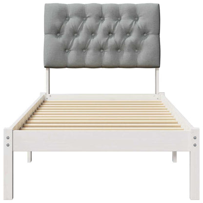 Letto con Testiera Rivestita con testiera Bianco 80 x 200 cm