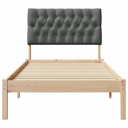 Letto con Testiera Rivestita con testiera Marrone 90 x 190 cm