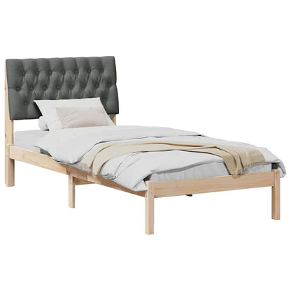 Letto con Testiera Rivestita con testiera Marrone 90 x 190 cm