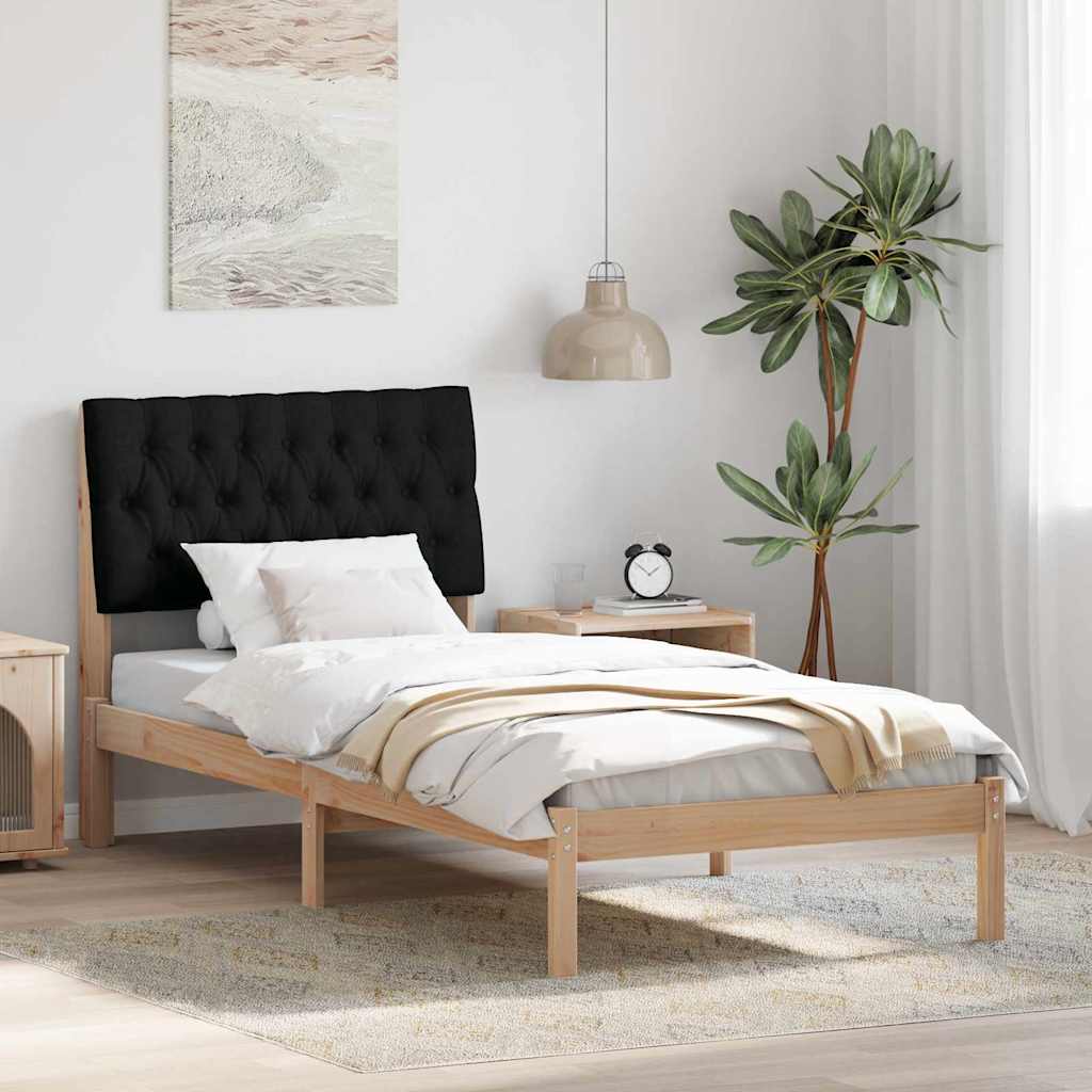 Letto con Testiera Rivestita con testiera Marrone 90 x 190 cm