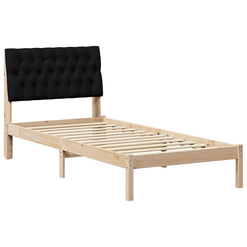 Letto con Testiera Rivestita con testiera Marrone 90 x 190 cm