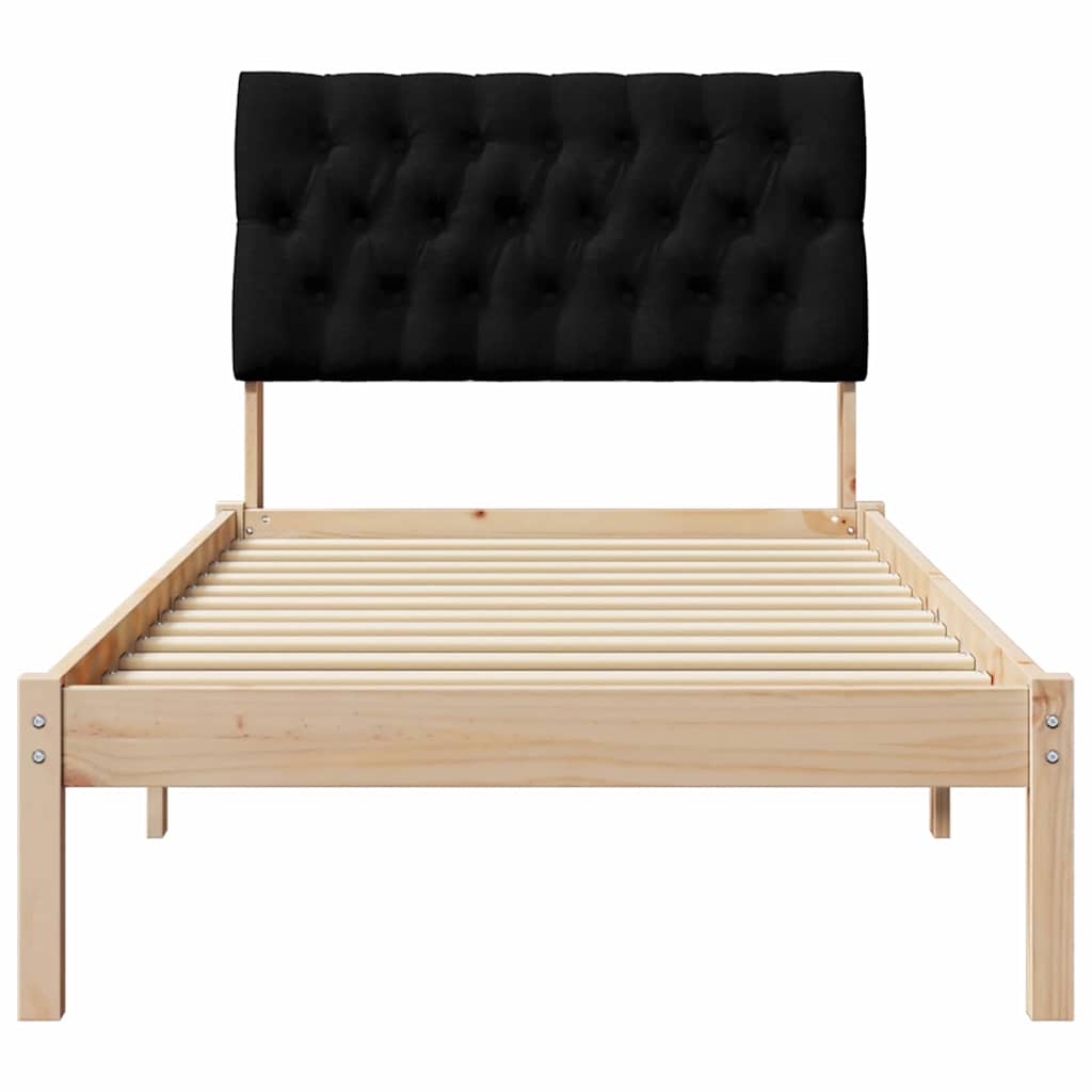 Letto con Testiera Rivestita con testiera Marrone 90 x 190 cm