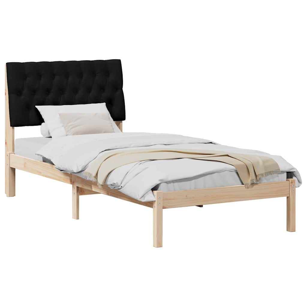 Letto con Testiera Rivestita con testiera Marrone 90 x 190 cm