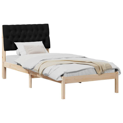 Letto con Testiera Rivestita con testiera Marrone 90 x 190 cm