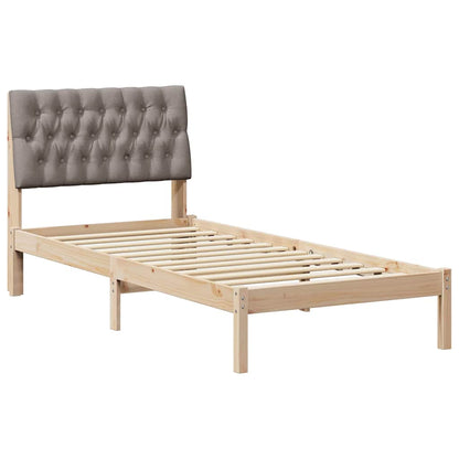 Letto con Testiera Rivestita con testiera Marrone 90 x 190 cm