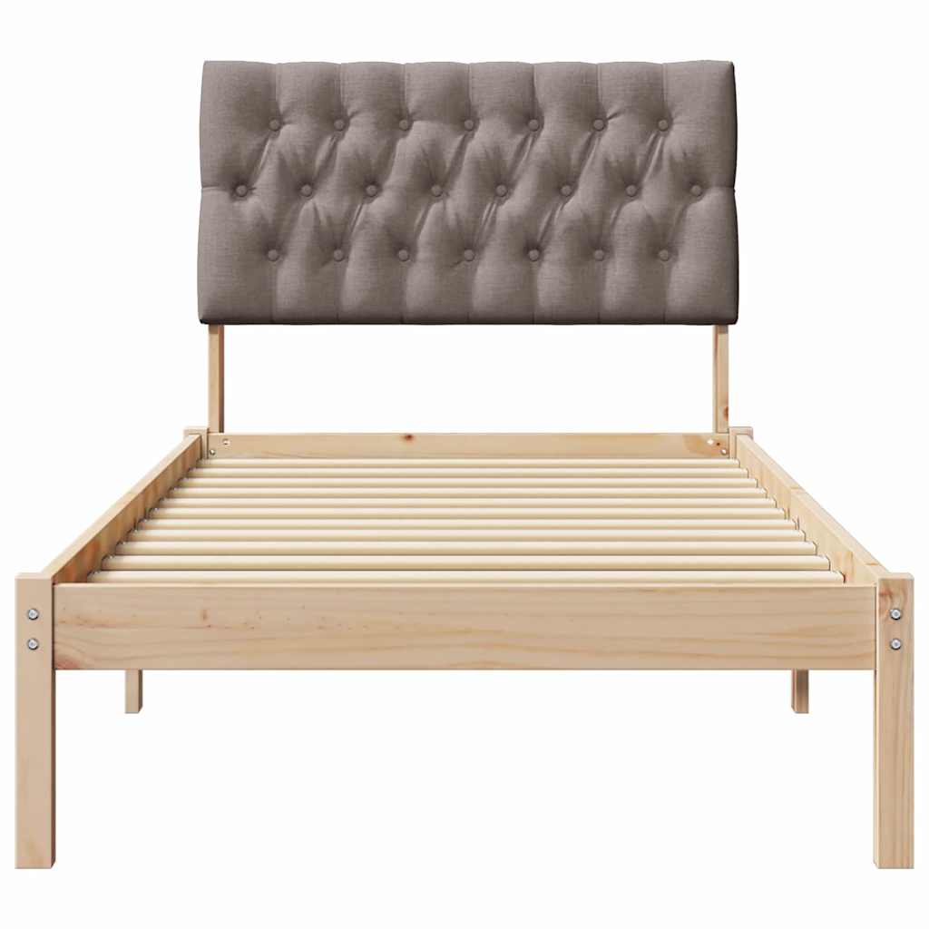 Letto con Testiera Rivestita con testiera Marrone 90 x 190 cm