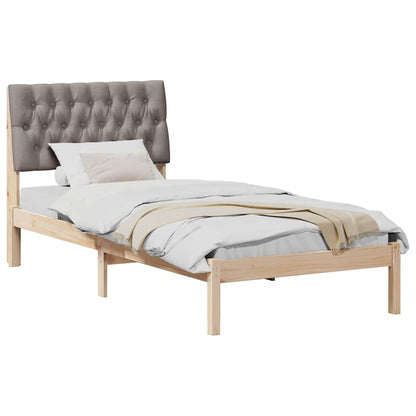 Letto con Testiera Rivestita con testiera Marrone 90 x 190 cm