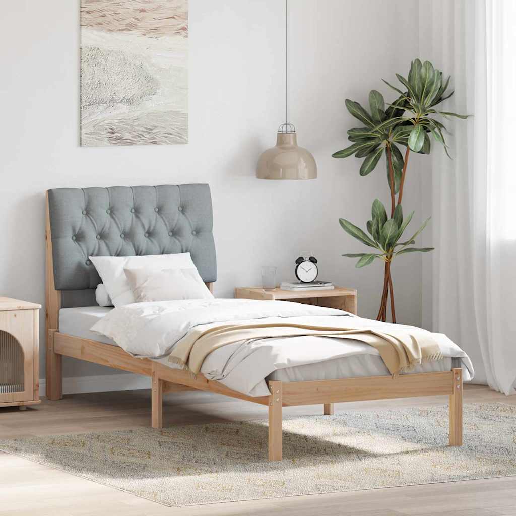 Letto con Testiera Rivestita con testiera Marrone 75 x 190 cm