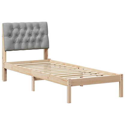 Letto con Testiera Rivestita con testiera Marrone 75 x 190 cm