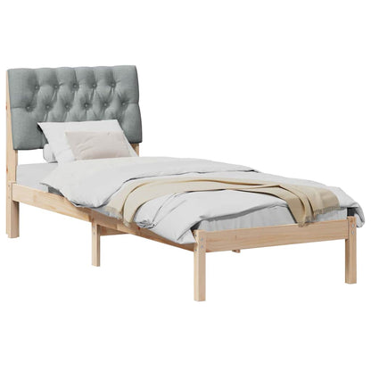 Letto con Testiera Rivestita con testiera Marrone 75 x 190 cm