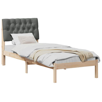 Letto con Testiera Rivestita con testiera Marrone 75 x 190 cm