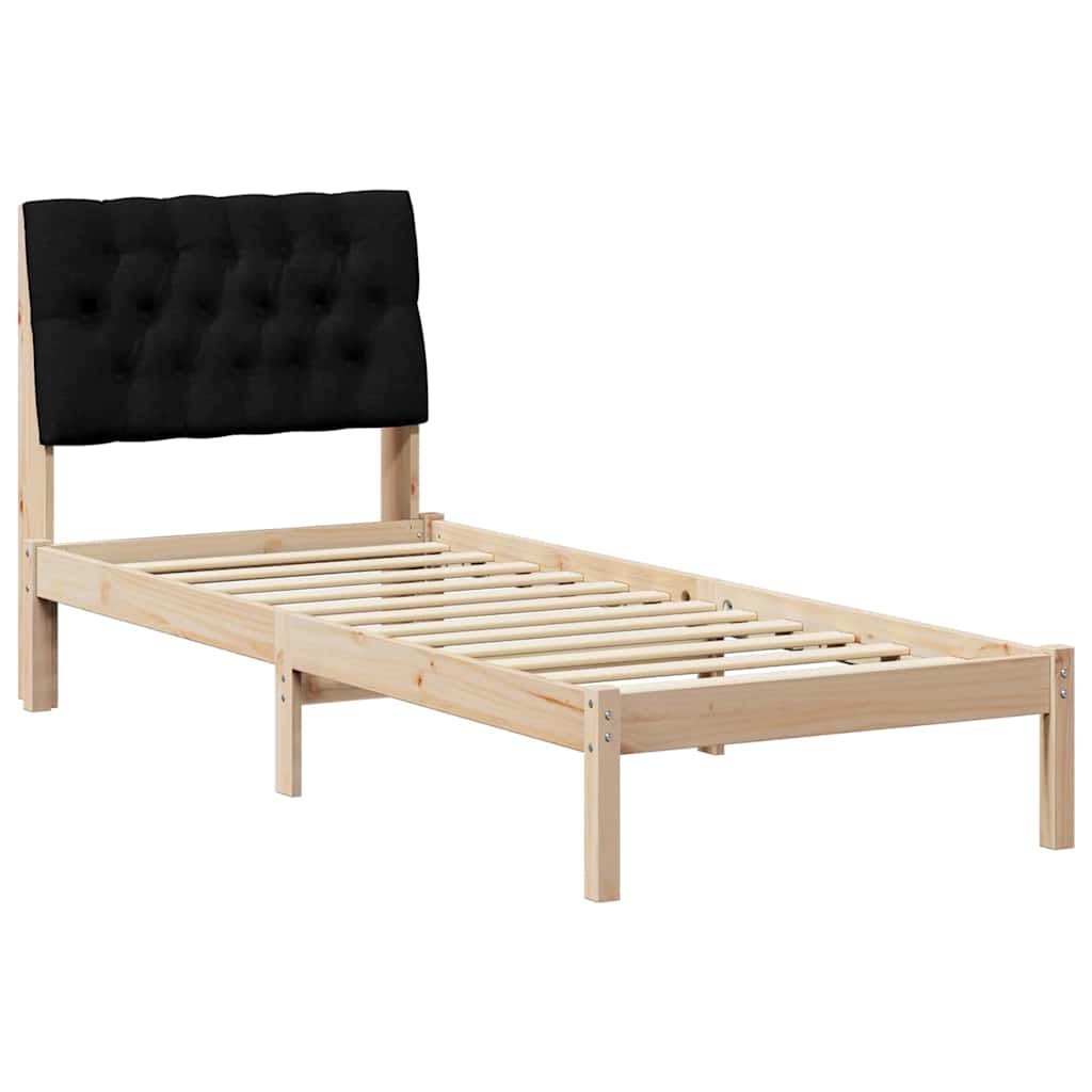 Letto con Testiera Rivestita con testiera Marrone 75 x 190 cm