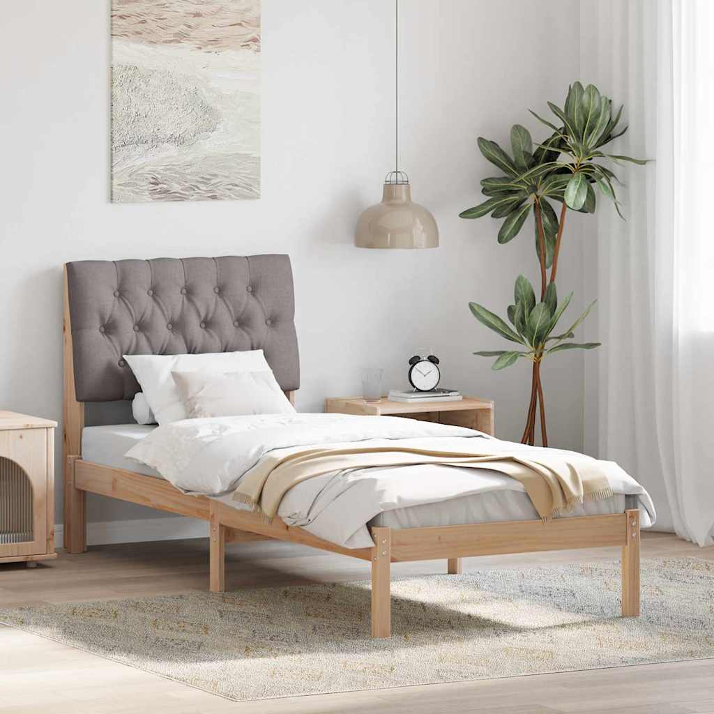 Letto con Testiera Rivestita con testiera Marrone 75 x 190 cm