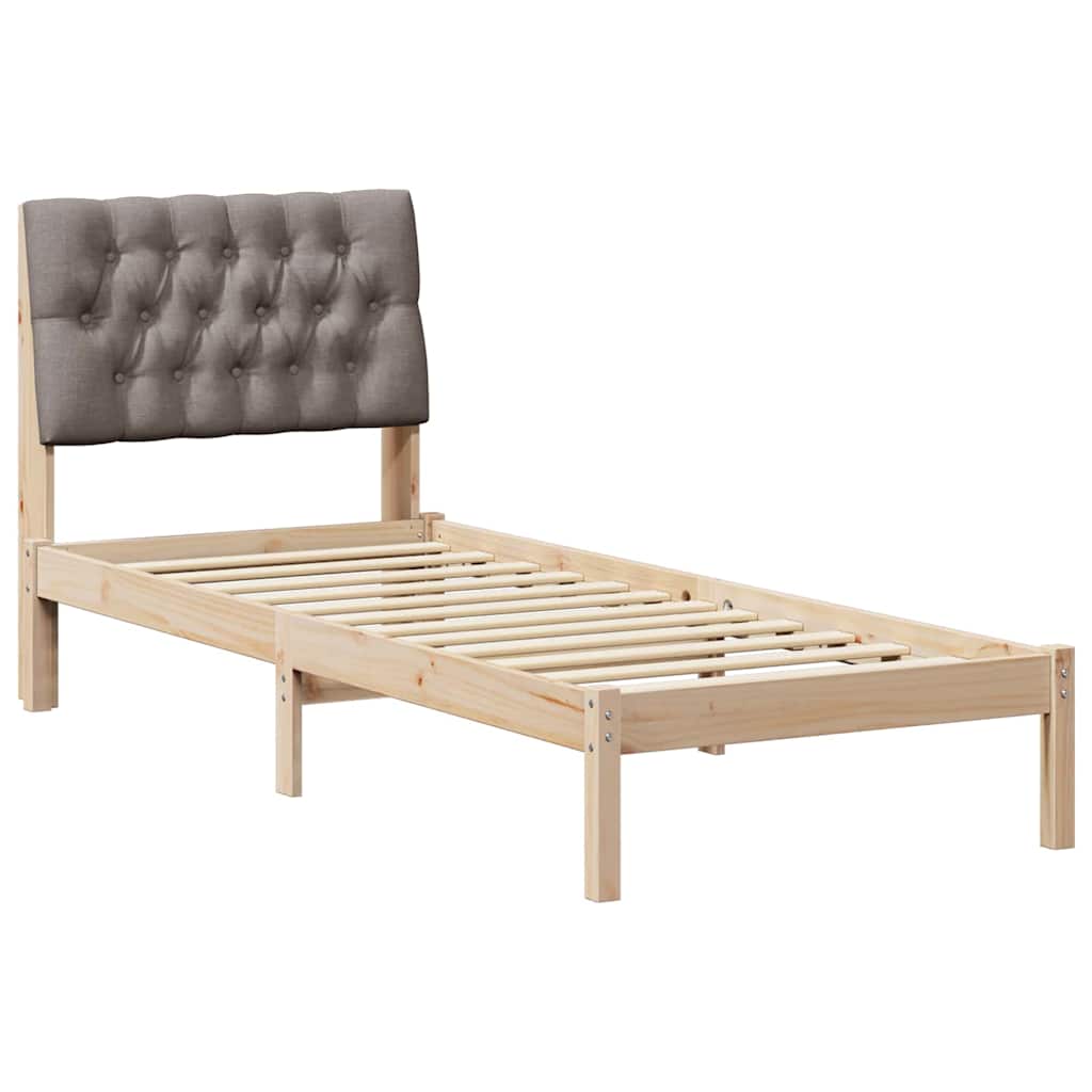 Letto con Testiera Rivestita con testiera Marrone 75 x 190 cm