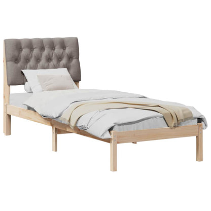 Letto con Testiera Rivestita con testiera Marrone 75 x 190 cm