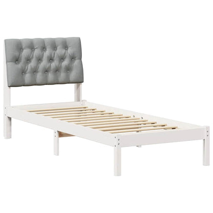 Letto con Testiera Rivestita con testiera Bianco 75 x 190 cm