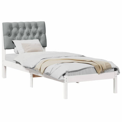 Letto con Testiera Rivestita con testiera Bianco 75 x 190 cm