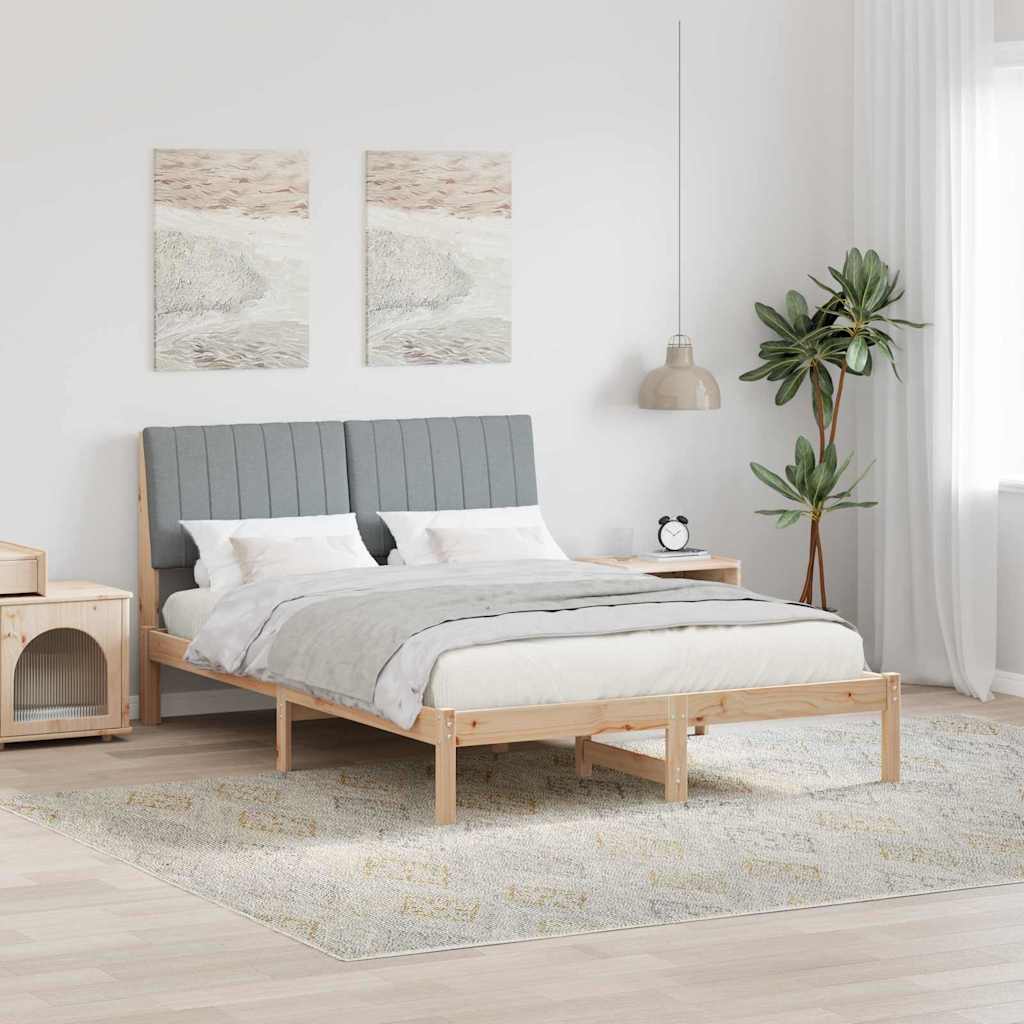 Struttura del letto Grigio chiaro 140 x 190 cm Pino massello