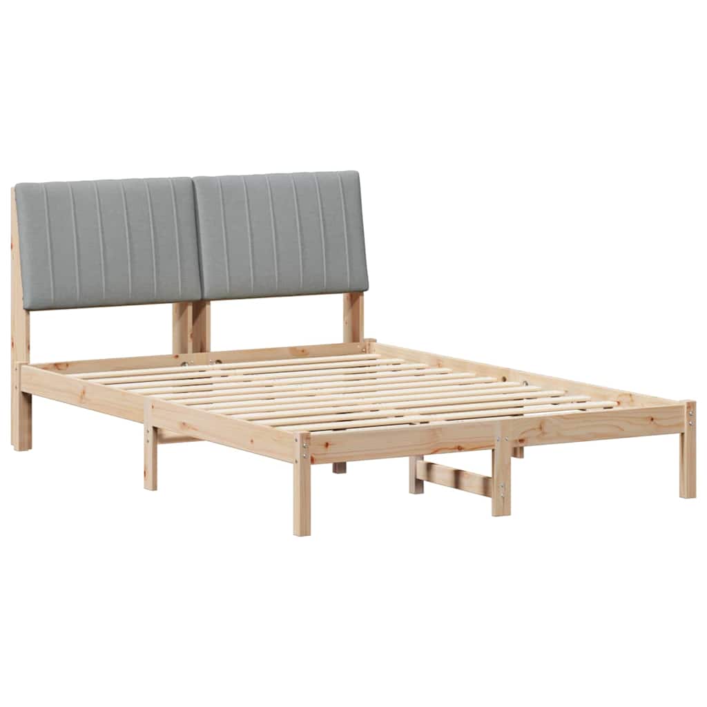 Struttura del letto Grigio chiaro 140 x 190 cm Pino massello