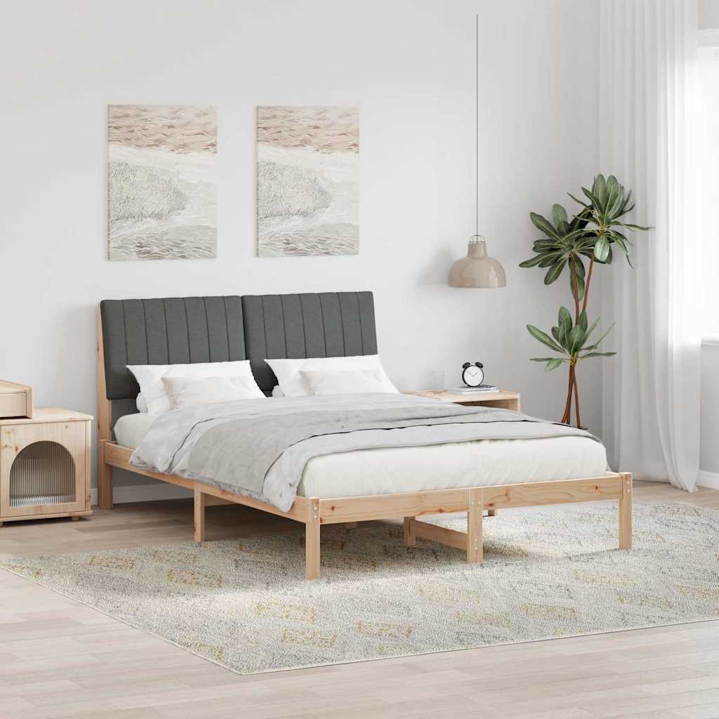 Struttura del letto Grigio scuro 140 x 190 cm Pino massello