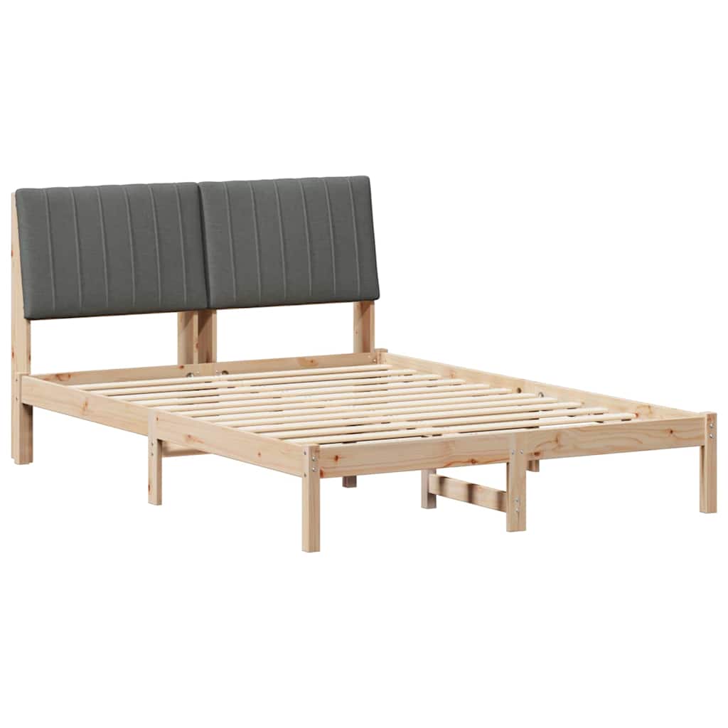 Struttura del letto Grigio scuro 140 x 190 cm Pino massello