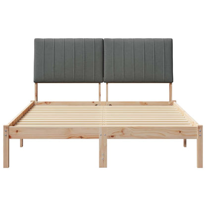 Struttura del letto Grigio scuro 140 x 190 cm Pino massello