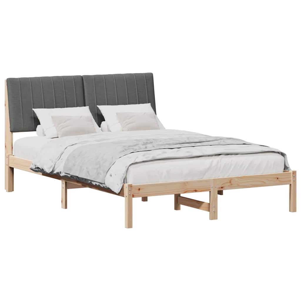 Struttura del letto Grigio scuro 140 x 190 cm Pino massello