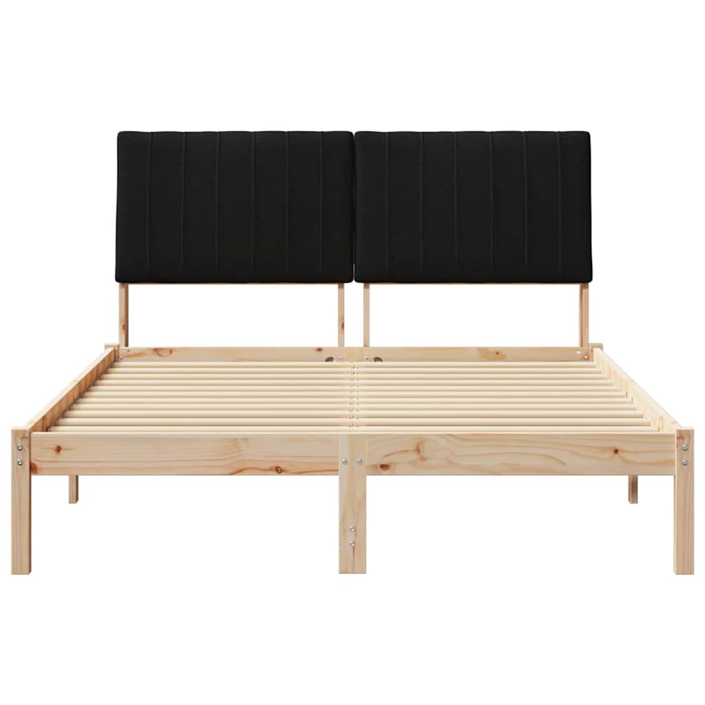 Struttura del letto Nero 140 x 190 cm Pino massello