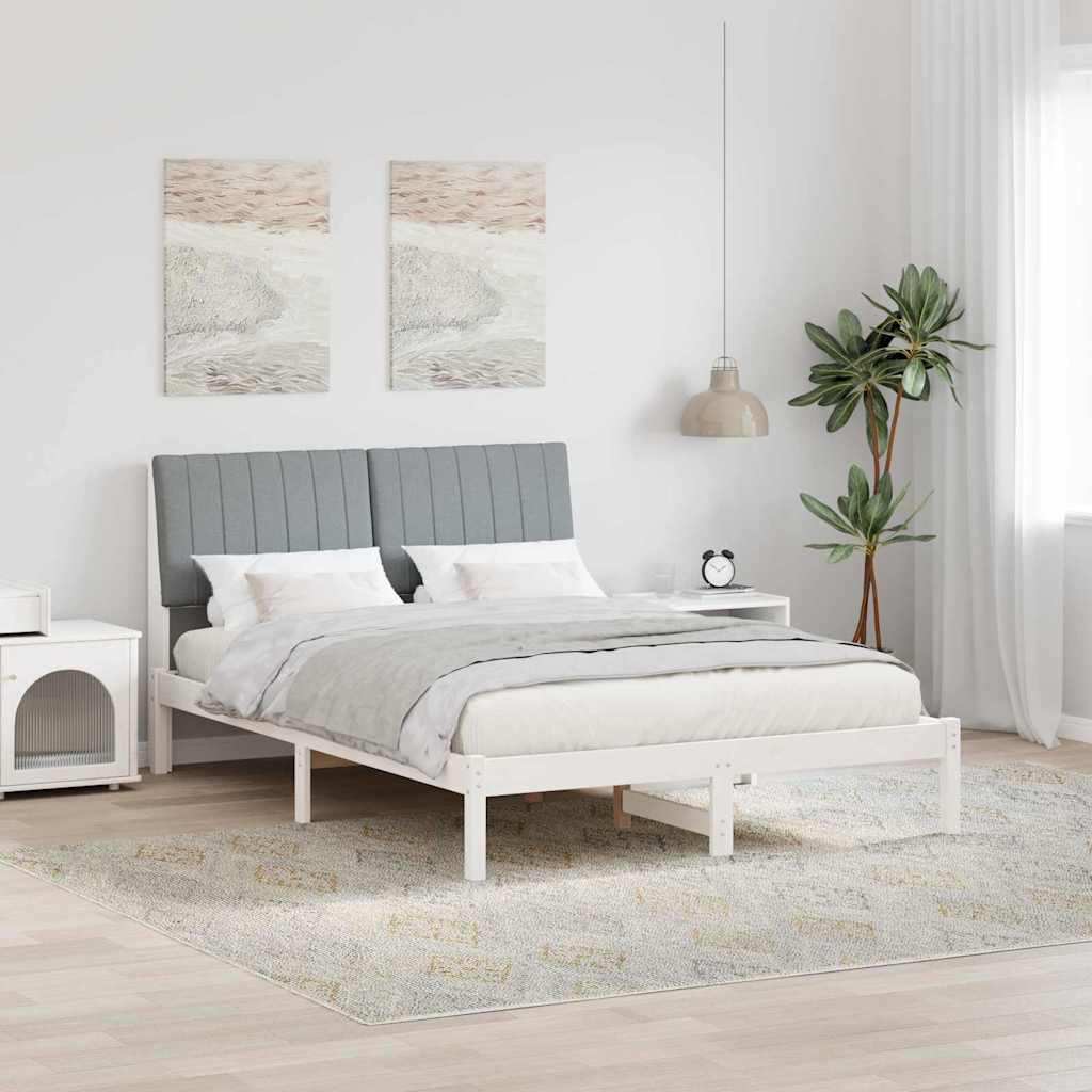 Struttura del letto Bianco 135 x 190 cm Pino massello