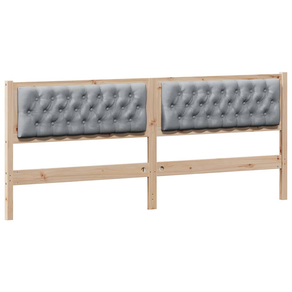 Testiera Marrone e grigio chiaro 200 cm Legno di pino massello