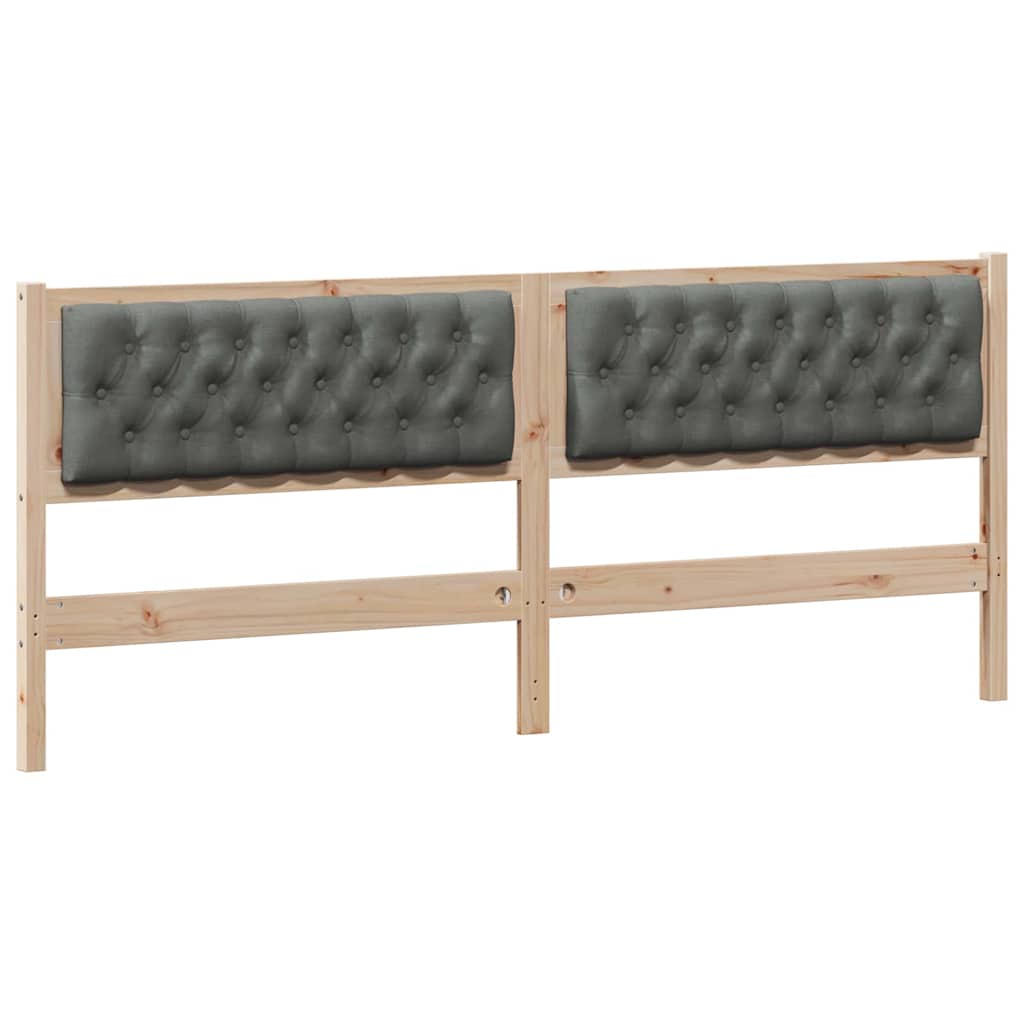 Testiera marrone e grigio scuro 200 cm Legno di pino massello