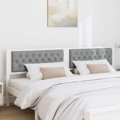 Testiera Bianco e grigio chiaro 200 cm Legno di pino massello