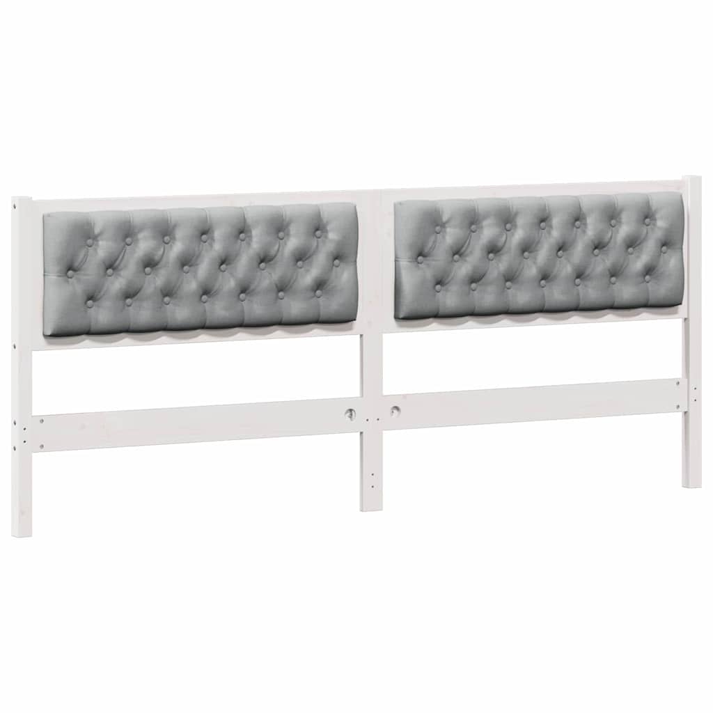 Testiera Bianco e grigio chiaro 200 cm Legno di pino massello