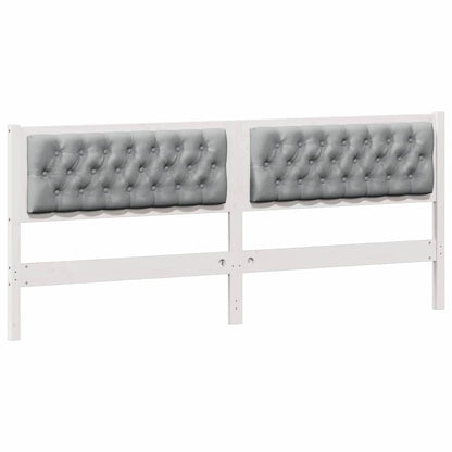 Testiera Bianco e grigio chiaro 200 cm Legno di pino massello