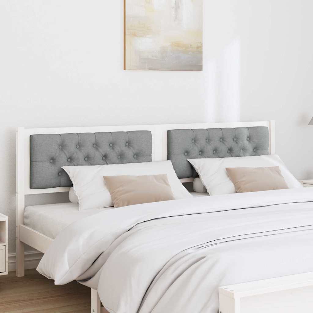 Testiera Bianco e grigio chiaro 160 cm Legno di pino massello