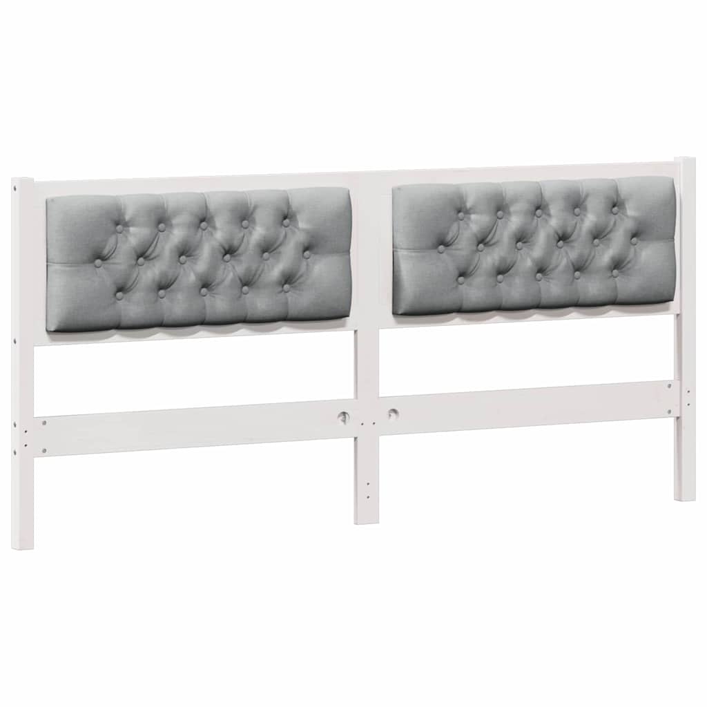 Testiera Bianco e grigio chiaro 160 cm Legno di pino massello