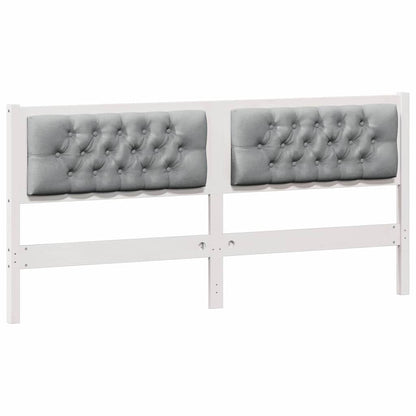 Testiera Bianco e grigio chiaro 160 cm Legno di pino massello