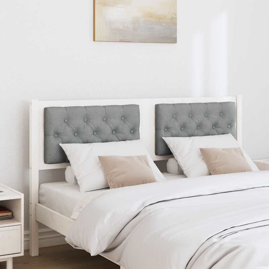 Testiera Bianco e grigio chiaro 150 cm Legno di pino massello