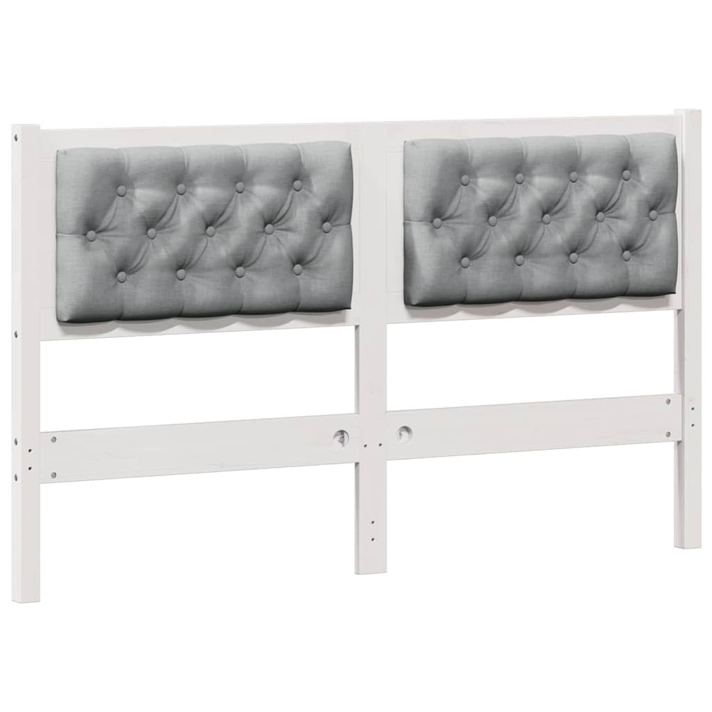 Testiera Bianco e grigio chiaro 150 cm Legno di pino massello