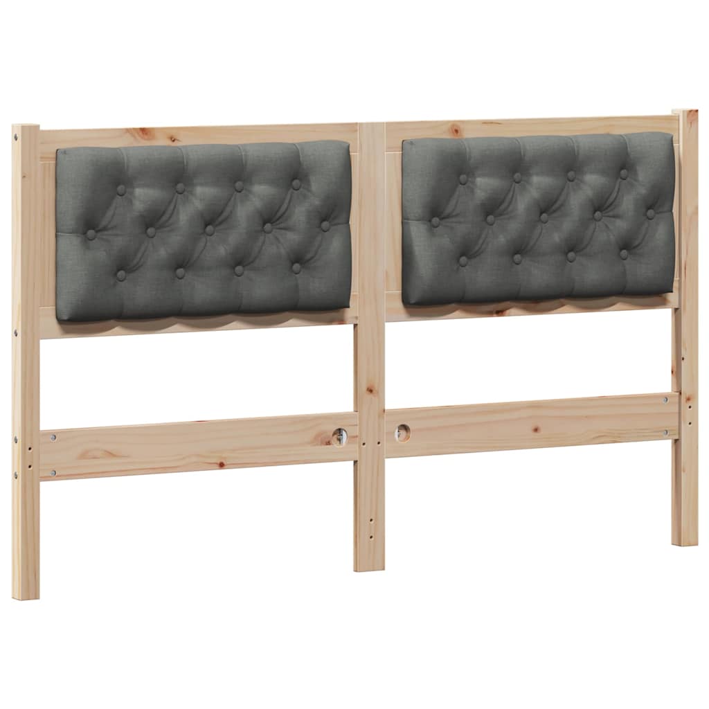 Testiera marrone e grigio scuro 140 cm Legno di pino massello